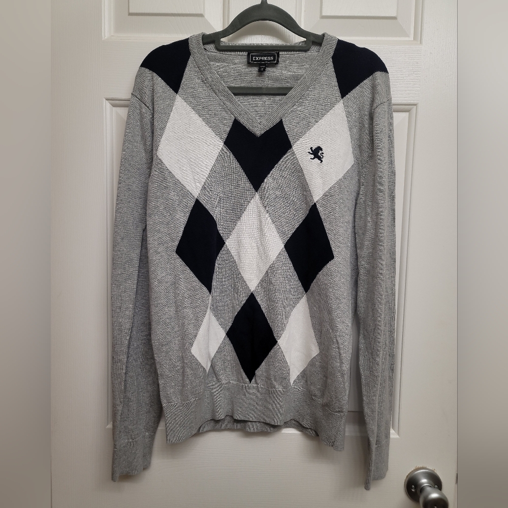 Express size M mens sweater Black White Gray